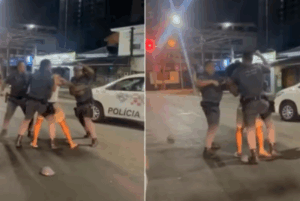 Um homem, de 24 anos, foi agredido por três policiais militares após ser impedido de entrar em um bar por estar usando chinelos,