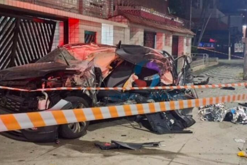O motorista Thiago de Carvalho Marzagão, de 21 anos, faleceu após colidir com um veículo estacionado em Santos, litoral de São Paulo.