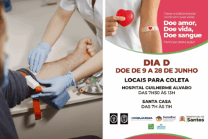 A cidade de Santos teve início, nesta segunda-feira (9), à 9ª edição da campanha “Doe Amor, Doe Vida, Doe Sangue”, como parte da programa