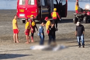 Um homem ainda não identificado foi encontrado morto entre as pedras da Ilha Porchat, em São Vicente (SP), nesta segunda-feira (16).