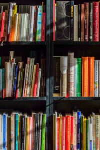 Vibrant collection of books on shelves for reading, research, and education.