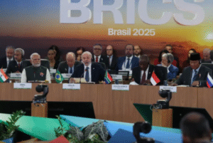 Os países do Brics publicaram nesta segunda-feira (7) uma declaração conjunta em que cobram os países mais ricos a ampliarem a participação