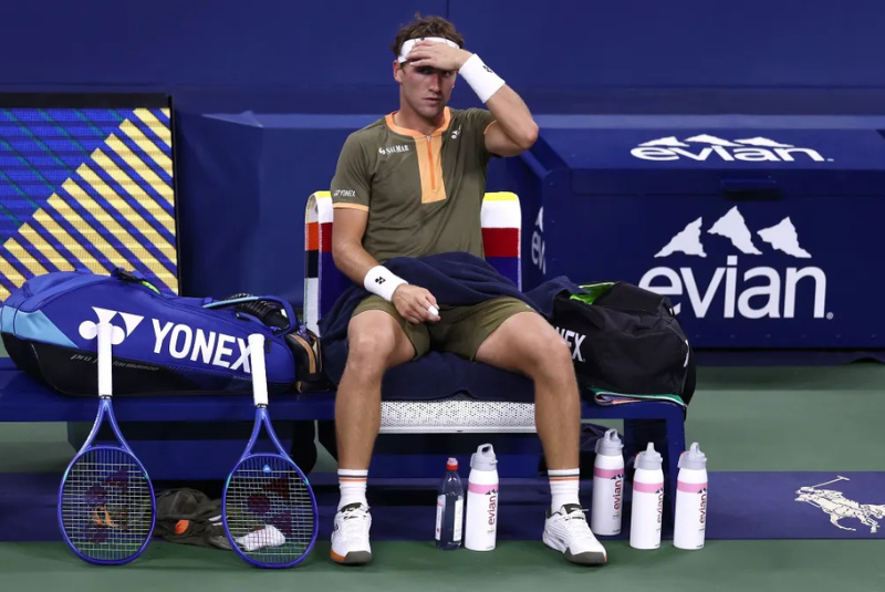 Durante sua participação no US Open 2025, o tenista norueguês Casper Ruud, número 12 do ranking de simples da ATP