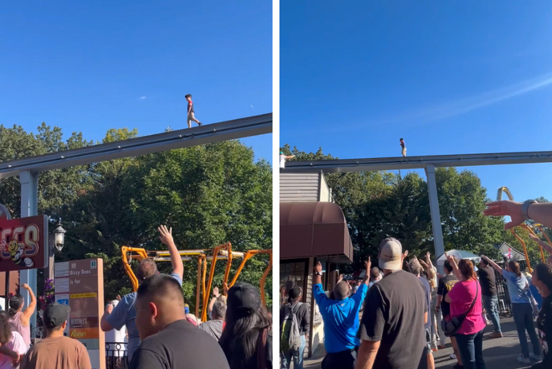 Menino é resgatado após andar sozinho em trilho elevado de brinquedo nos EUA