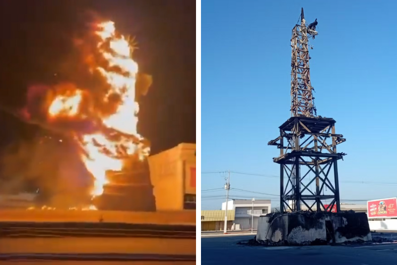 Estátua da Havan é incendiada em Petrolina e Polícia abre investigação