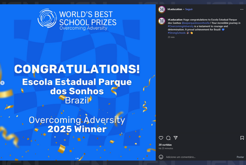 De “escola dos pesadelos” à melhor do mundo: escola de Cubatão vence prêmio internacional