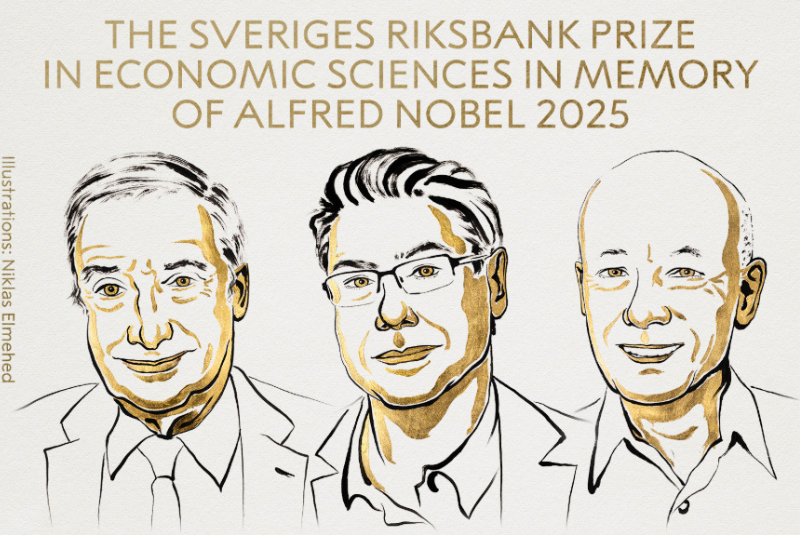 Os economistas Joel Mokyr, Philippe Aghion e Peter Howitt foram os vencedores do Prêmio Nobel de Economia de 2025, anunciado...