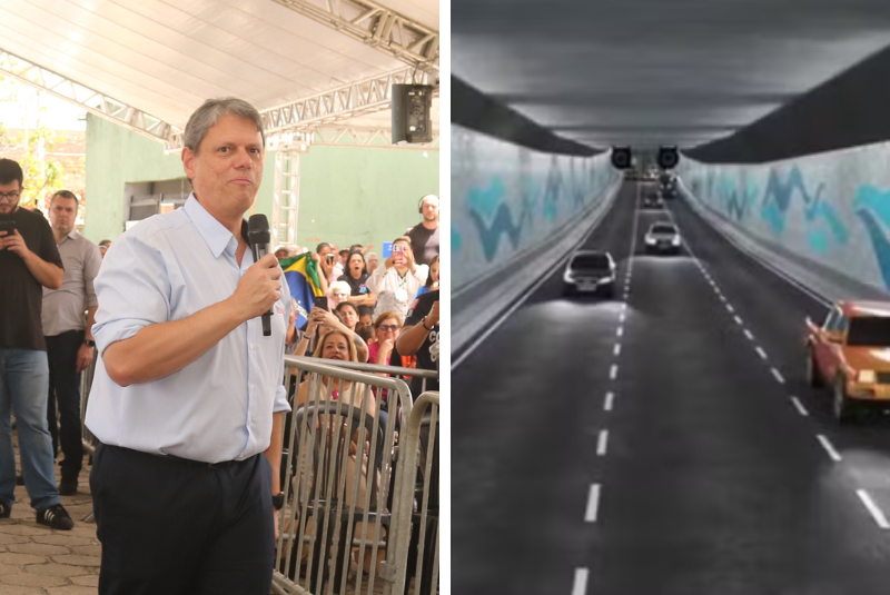 Túnel Santos-Guarujá pode ser entregue em 2030, afirma Tarcísio de Freitas