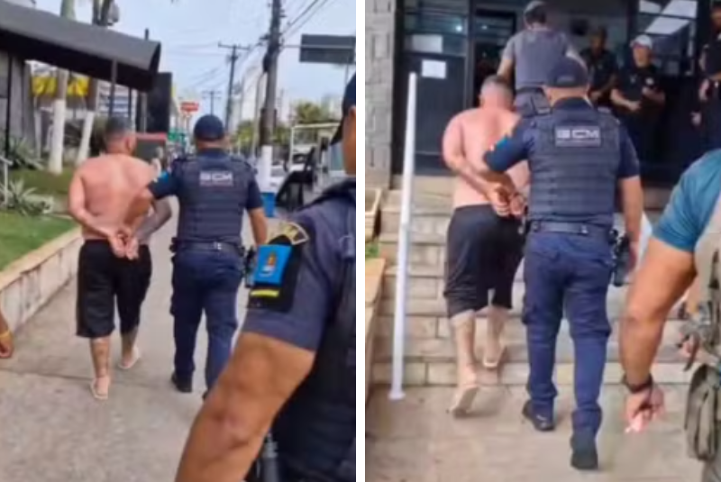 Turista com mandado de prisão é detido após agredir namorada em praia de Guarujá
