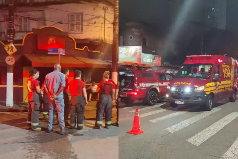 Incêndio atinge bar no Embaré, em Santos; um é socorrido por inalação de fumaça
