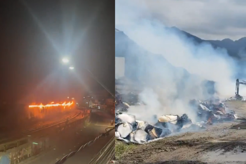 Um incêndio de grandes proporções atingiu 13 vagões carregados de celulose de uma composição da Rumo Logística na noite...