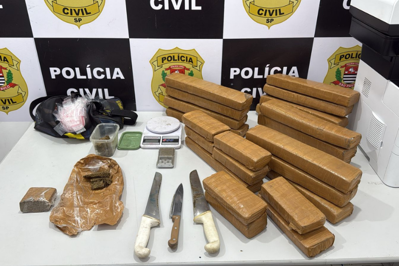 Polícia Civil apreende 20,5 kg de maconha e prende homem por tráfico em São Paulo
