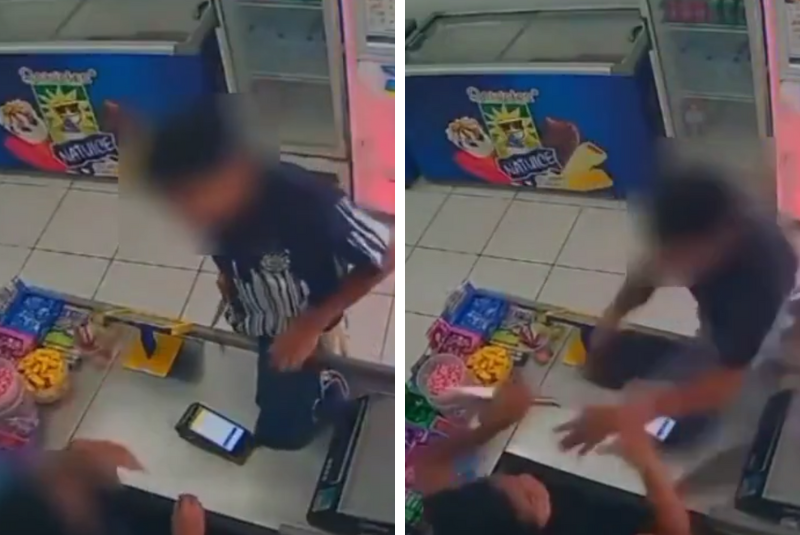 Funcionária reage a assalto e desarma criminoso em sorveteria de São Vicente