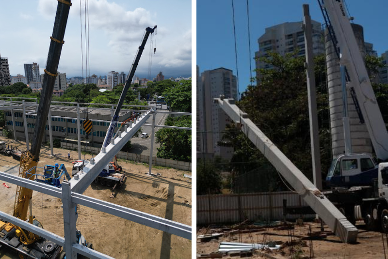 Quadras do Complexo Rebouças avançam com instalação de cobertura em Santos