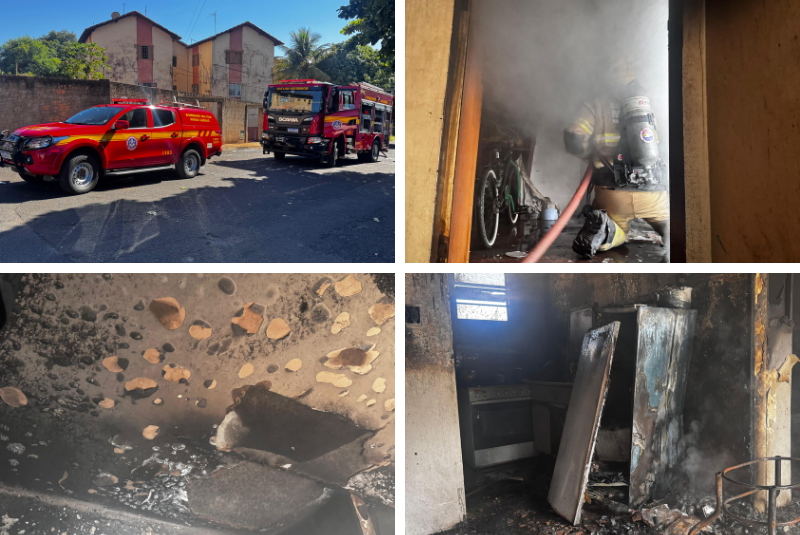 Incêndio atinge apartamento no bairro Volta Grande, em Uberaba