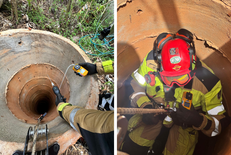 Cãozinho é resgatado por bombeiros de cisterna com cerca de 13 metros em Patos de Minas