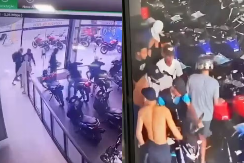 Uma quadrilha com cerca de 15 integrantes invadiu uma loja de motos por volta das 16h desta quarta-feira (10), em São Vicente...