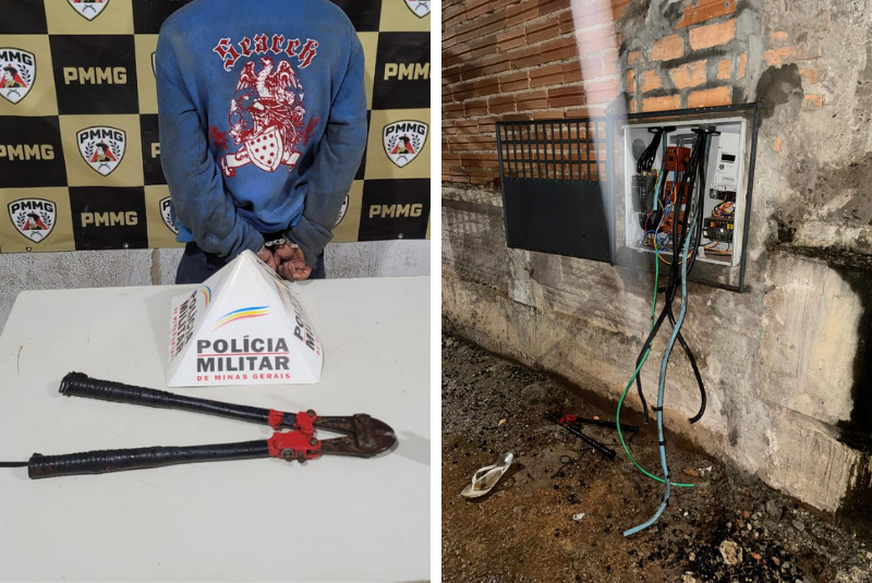 Homem é preso após tentar furtar fiação de padrão de energia no bairro Santa Maria