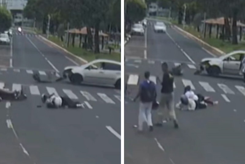 Criminoso furta celular de motociclista acidentado no Centro de Araguari e é preso