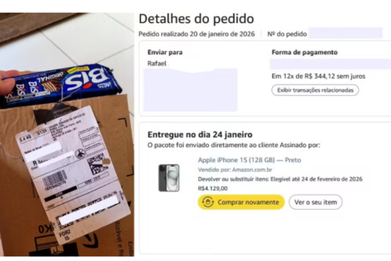 liente compra iPhone de R$ 4,1 mil e recebe chocolates em vez do aparelho