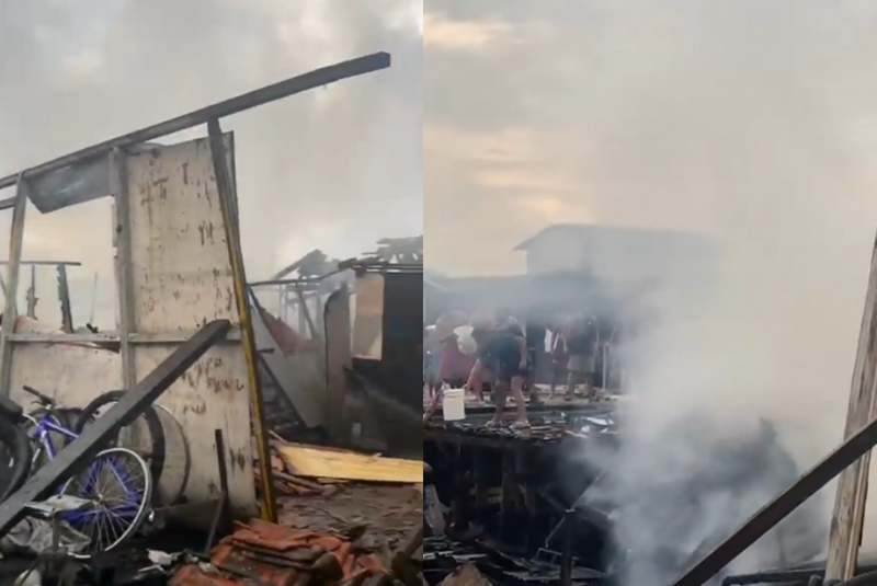 Pela segunda vez em uma semana, um incêndio atingiu a comunidade do Dique da Vila Gilda, em Santos, no litoral de São Paulo...