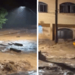 Enxurrada invade funerária...