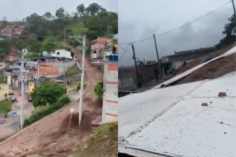 Caixa Dágua da Sabesp se rompe em Mairiporã