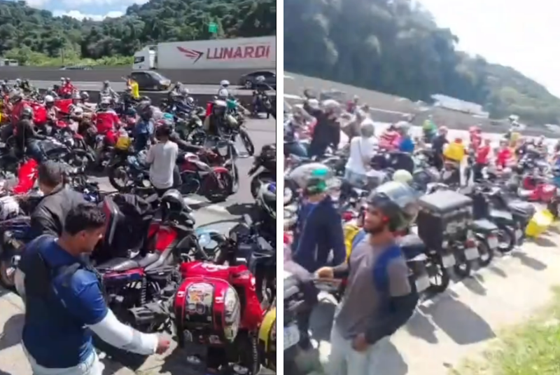 Motociclistas bloqueiam vias em SP e cobram aumento nas taxas de entrega