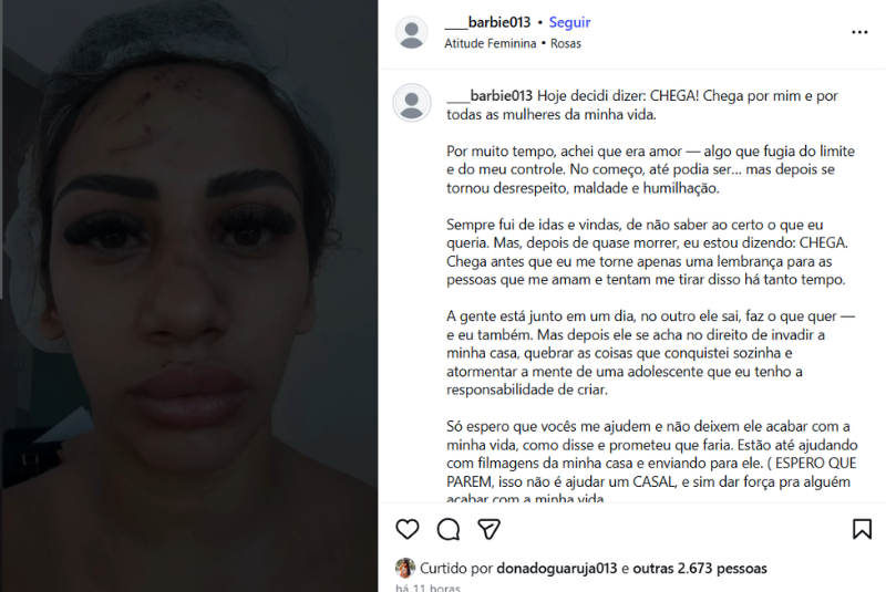Influenciadora de Guarujá denuncia ameaças e pede socorro nas redes sociais