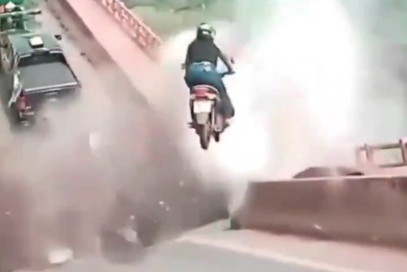Novas imagens expõem momento exato de colapso da ponte JK entre TO e MA
