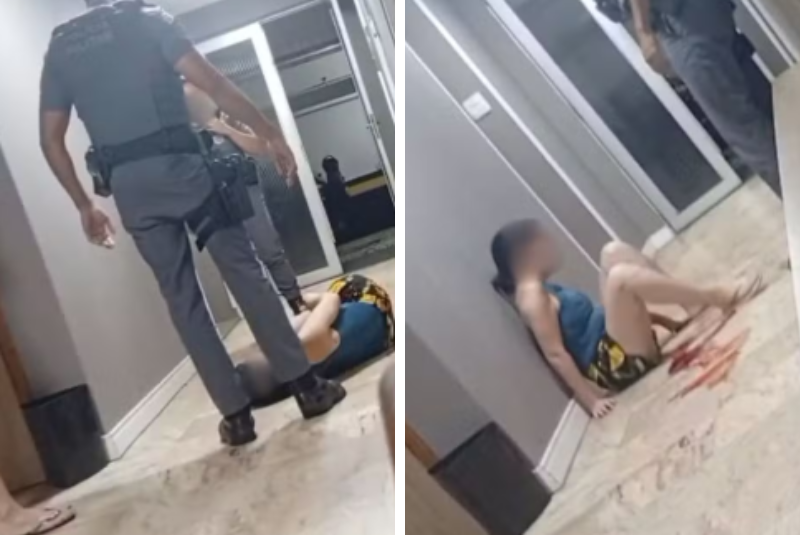 Policial militar é afastado após chutar mulher durante surto em São Vicente (SP)