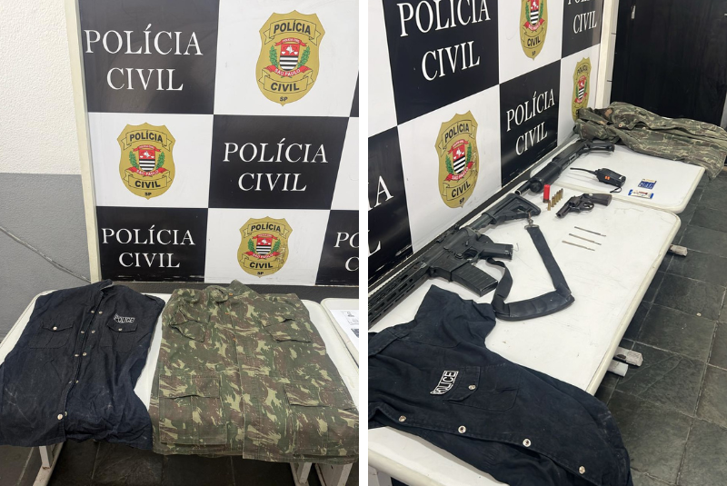 Polícia Civil apreende armas e simulacros durante operação em Guarujá