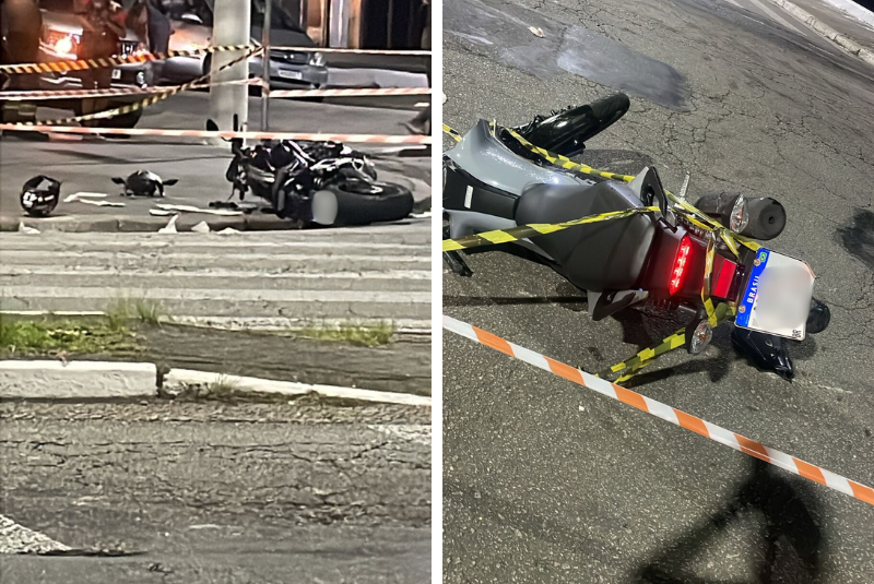 Dois motociclistas ficam gravemente feridos após acidente em Santos