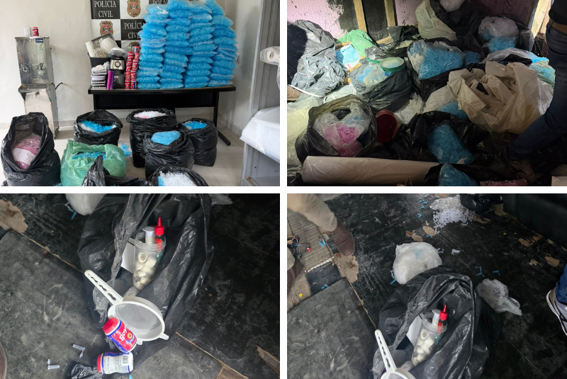 Barraco Bomba: Polícia Civil desarticula laboratório de drogas e apreende armas e entorpecentes, em Cubatão