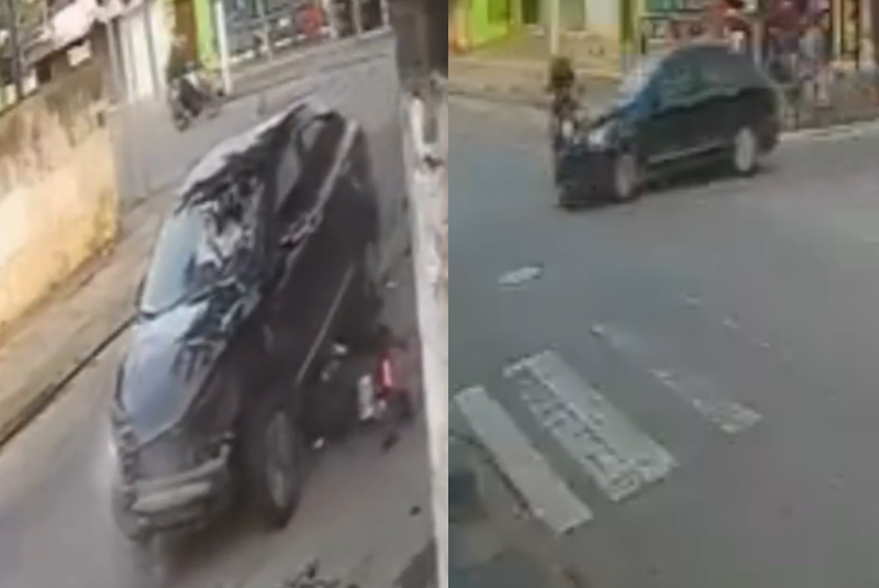 Um homem, de 27 anos, e uma mulher, de 18, ficaram feridos após a motocicleta em que estavam ser atingida por um carro...