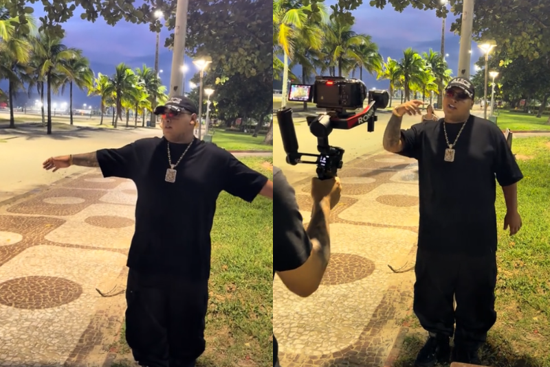O cantor MC Ryan SP participou de uma gravação na orla de Santos, no litoral de São Paulo, pouco antes de ser preso durante...
