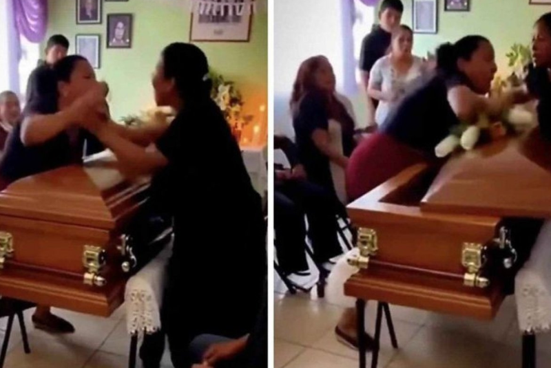 Uma confusão marcou um velório realizado na última quinta-feira (9), em Veracruz, no México, após duas mulheres descobrirem...