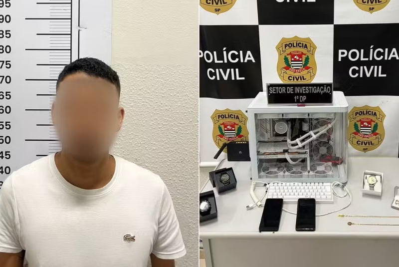 A Polícia Civil de Santos, no litoral de São Paulo, apreendeu equipamentos eletrônicos em um imóvel apontado como central de...