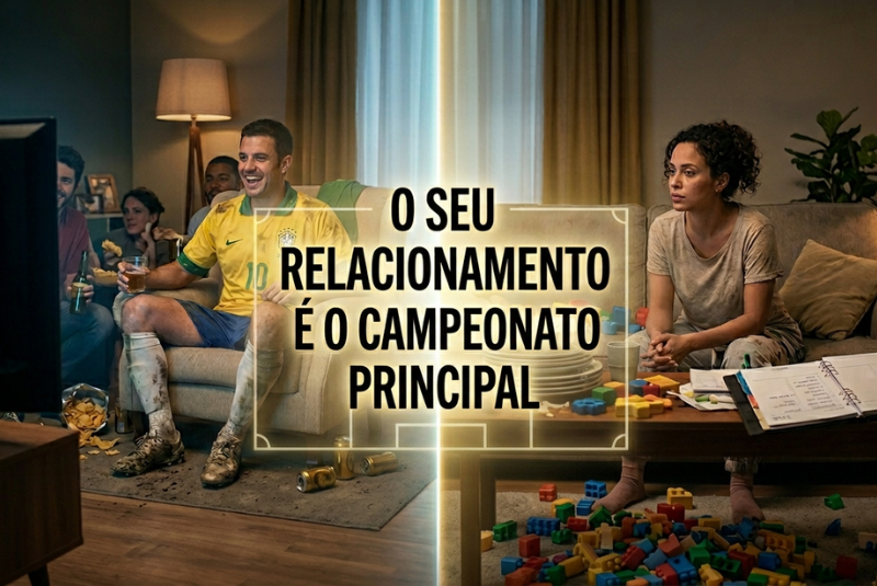 Futebol ou família? Imagem gerada por IA