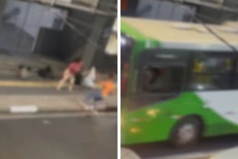 Mulher empurra homem contra ônibus em movimento em Campinas