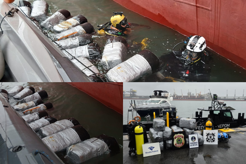 341 kg de cocaína são apreendidos no casco de navio no Porto de Santos