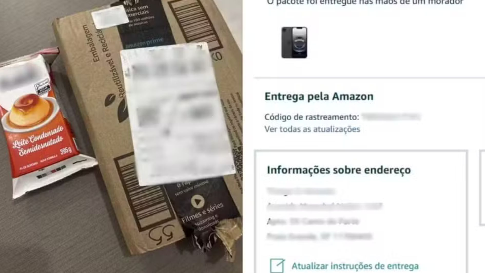 iPhone vira leite condensado em entrega no litoral de SP