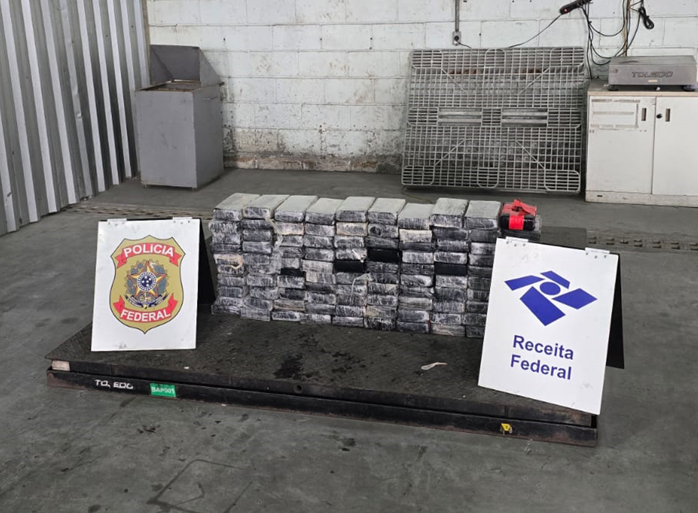 Receita Federal apreende 108 kg de cocaína no Porto de Santos