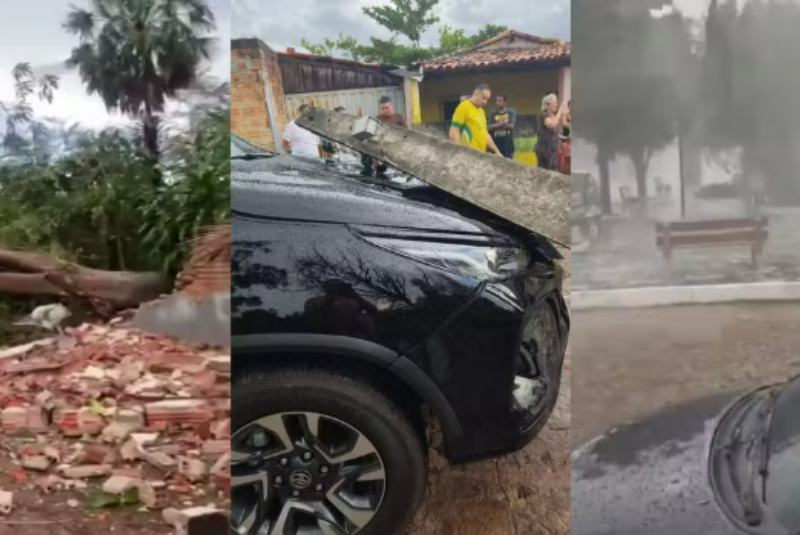 Microexplosão atmosférica derruba árvores e postes em Piracuruca, no Piauí