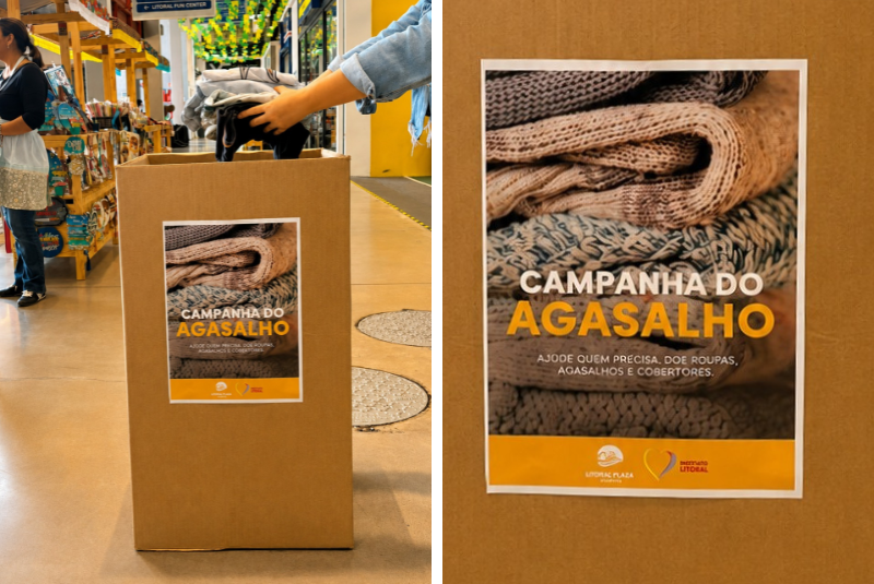 Campanha do Agasalho arrecada roupas e cobertores no Pátio Aviação até julho