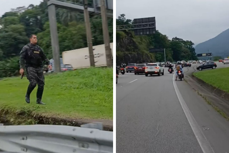 Motoristas fazem retorno na contramão com medo de arrastão na Rodovia dos Imigrantes