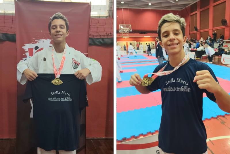 Santista Diogo Rema vence etapa estadual do Circuito Escolar de Caratê