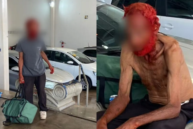 Empresário pinta cabelo de idoso em situação de rua por doações; Ministério Público acompanha