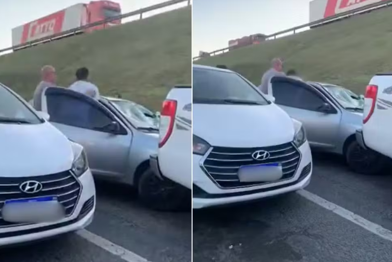 Uma mulher foi perseguida e teve o carro destruído pelo ex-namorado enquanto estava com seu atual companheiro em Registro, no interior...