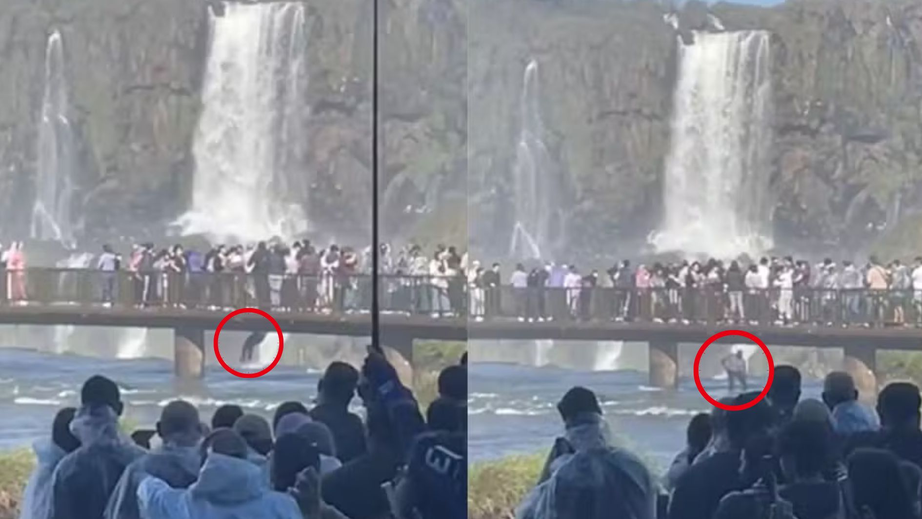 turista nas Cataratas do Iguaçu